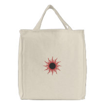 Conception rouge et noire d'imaginaire de Sun Sacs Fourre-tout Brodés