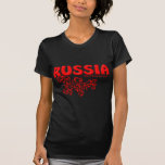 Conception russe rouge t-shirt