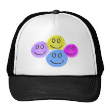 Conception souriante de motif de visage casquettes de camionneur