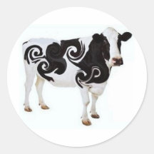 Conception tordue de vache autocollants