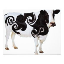 Conception tordue de vache invitations personnalisées