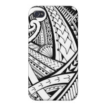 Conception tribale Samoane de tatouage avec des fe Étui iPhone 4/4S