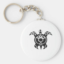 Conception tribale vintage de tatouage de tortue porte-clefs