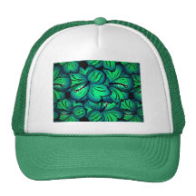 Conception tropicale verte de fleur de ketmie casquette