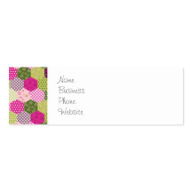 Conception verte assez rose d'édredon de patchwork cartes de visite personnelles
