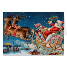 Conception vintage de carte de Noël de Père Noël