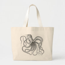 Conception vintage de poulpe nautique de steampunk sacs