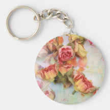 Conception vintage de roses secs porte-clés