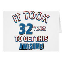 conceptions d'anniversaire de 32 ans carte de vœux