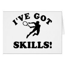 conceptions de vecteur de skils de tennis carte de vœux