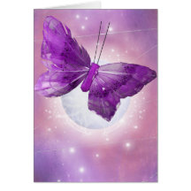 Conceptions pourpres de lune d'imaginaire de papil cartes