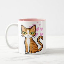 Concevez votre propre chat de bande dessinée (les  tasses à café