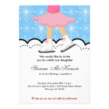 Concurrence de patinage de glace (bleue) invitations
