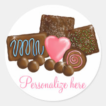 Confections de bonbons au chocolat adhésifs