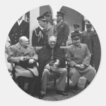 Conférence Roosevelt Stalin Churchill 1945 de Yalt Autocollants