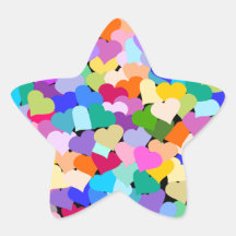 Confettis de coeur d'arc-en-ciel autocollants