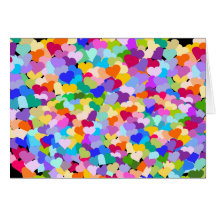 Confettis de coeur d'arc-en-ciel carte de vœux