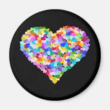 Confettis de coeur d'arc-en-ciel magnets pour réfrigérateur