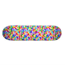 Confettis de coeur d'arc-en-ciel skateboards customisés