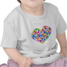 Confettis de coeur d'arc-en-ciel t-shirts