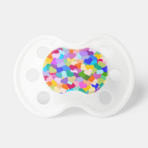 Confettis de coeur d'arc-en-ciel tétines pour bébé