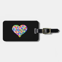Confettis de coeurs d'arc-en-ciel accessoires bagagerie