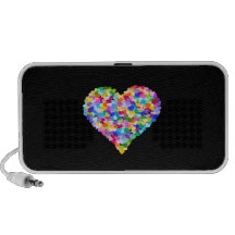 Confettis de coeurs d'arc-en-ciel haut-parleur mp3