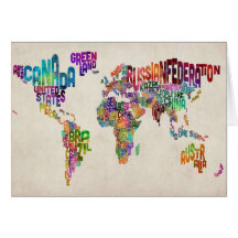 Configuration de texte du monde carte de vœux
