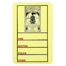 Confrérie des pompiers locomotifs et des mécanicie magnets en rectangle