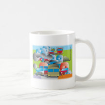 congestion rue pleine de voitures je dessine color mug à café