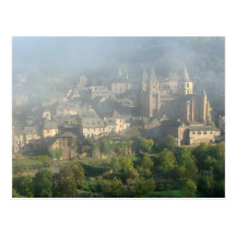 Conques, carte postale de la France