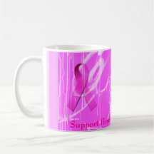 Conscience de cancer du sein de soutien - traiteme tasse à café