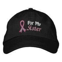 Conscience de cancer du sein pour ma soeur chapeaux brodés