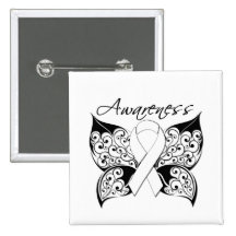 Conscience de papillon de tatouage - cancer de pou pin's avec agrafe