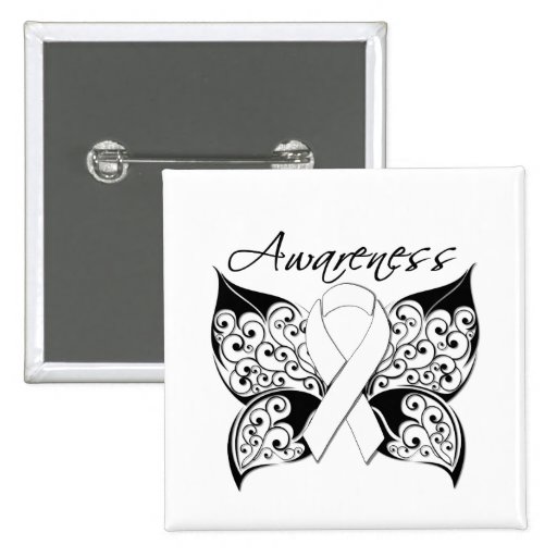 Conscience de papillon de tatouage - cancer de pou pin's avec agrafe