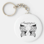 Conscience de papillon de tatouage - cancer de pou porte-clef