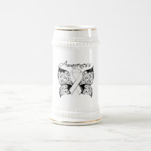Conscience de papillon de tatouage - cancer de pou tasse à café