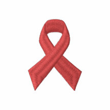 Conscience de SIDA d'HIV - RUBAN ROUGE BRODÉ Polo Brodé
