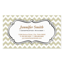 Construction Manager - Chevron Simple Jasmine Business Card
