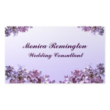 Consultant en matière lilas de mariage cartes de visite personnelles