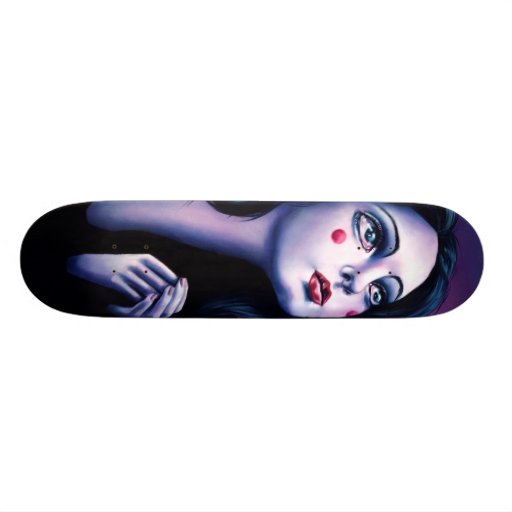 Contact d'albâtre et une langue arsenicale skateboards customisés