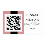 Contact de damassé rose - code de QR Cartes De Visite Personnelles