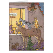 Conte de fées de Brême de musiciens vintages de vi Carte De Vœux