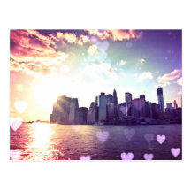 Conte de fées de New York - coeur Bokeh d'arc-en-c Carte Postale
