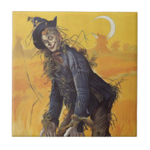 Conte de fées vintage, épouvantail de magicien d'O Carreau