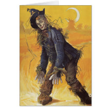 Conte de fées vintage, épouvantail de magicien d'O Carte De Vœux