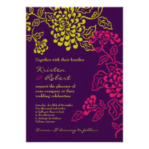 Contempo (pourpre/Chartreuse) v.2 floral Bristols Personnalisés