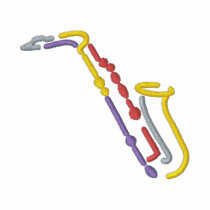 Contour de saxophone polos brodés