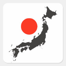 Contour et cercle de carte du Japon Autocollants