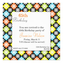 Contrôles et invitation d'anniversaire de fleurs invitations